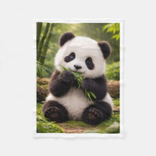 Velo Cobertor de Fleece de Panda Bebê Fofo Comendo Bamb