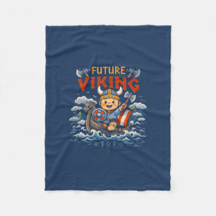 Velo Cobertor de Fleece Divertido Futuro Viking Noruegu
