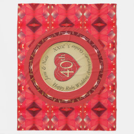 Velo Cobertor de Fleece do 40º Aniversário Rubi