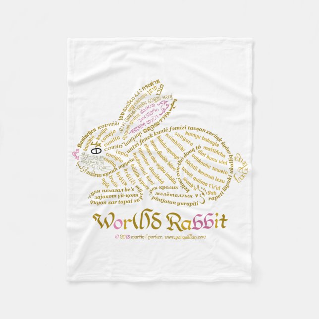 Velo Cobertor de Fleece do Coelho Wor(l)d (Frente)