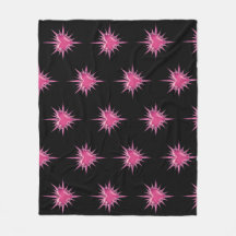 Cobertor de Fleece do Coração com Espinhos Rosa do