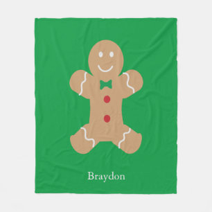 Velo Cobertor de Fleece do Homem de Biscoito com Nome