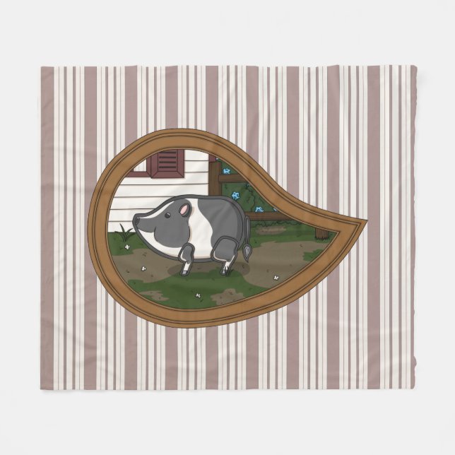 Velo Cobertor de Fleece do Porco Basil (Frente (Horizontal))