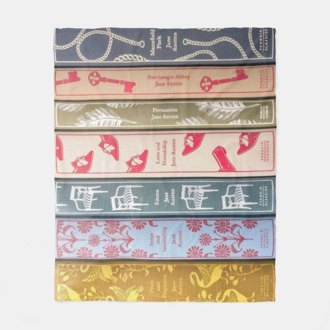 Velo Cobertor de Fleece dos Livros de Jane Austen (Frente)