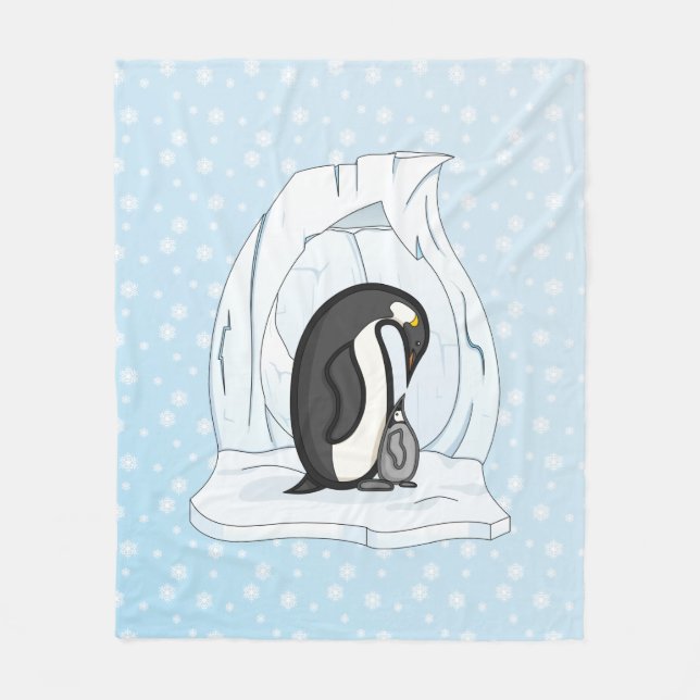 Velo Cobertor de Fleece dos Pinguins Davin e Annie (Frente)