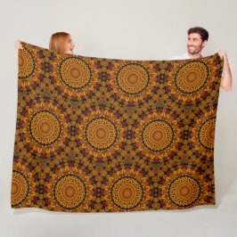 Velo Cobertor de Fleece Dourado e Marrom