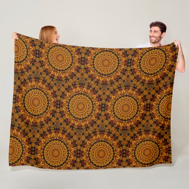 Velo Cobertor de Fleece Dourado e Marrom (In Situ)