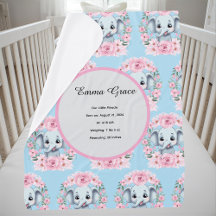 Cobertor de Fleece Elefante Azul