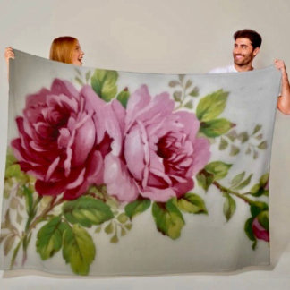 Velo Cobertor de Fleece Elegância Rosa Vintage