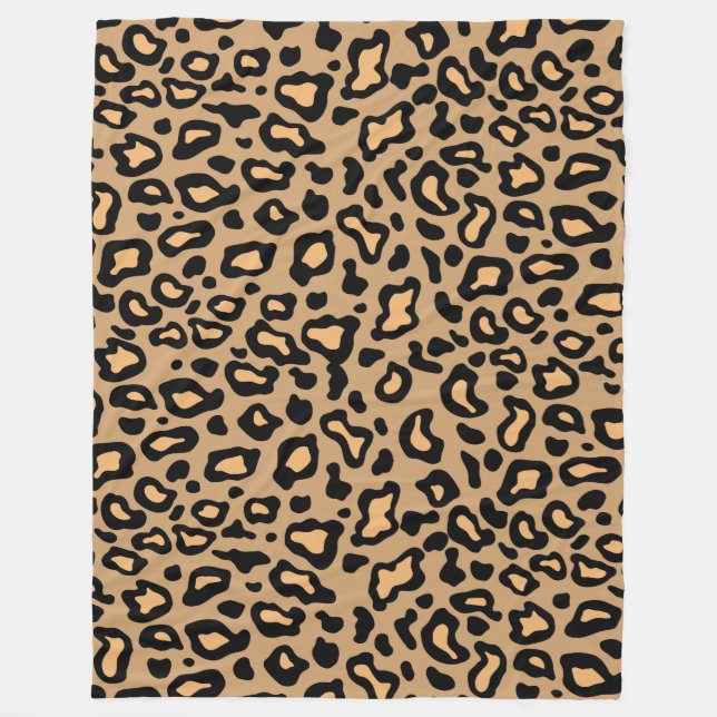 Velo Cobertor de Fleece Estampa Leopardo (Frente)