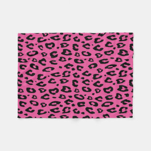 Velo Cobertor de fleece estampado com leopardo rosa   M