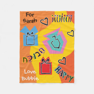 Velo Cobertor de Fleece Feliz Chanukah