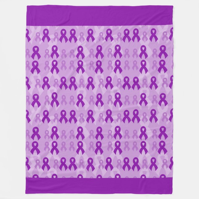 Velo Cobertor de Fleece Fibro Purple Ribbons... (Frente)