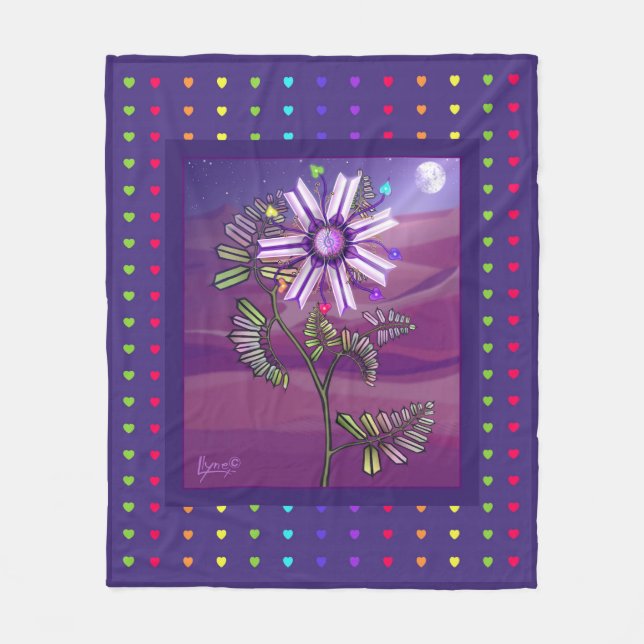 Velo Cobertor de Fleece Flor no Deserto (Frente)