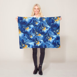 Velo Cobertor de Fleece Floral Blue Summer, Blue Roses