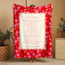 Velo Cobertor de Fleece Floral de Batismo Fofo Presente