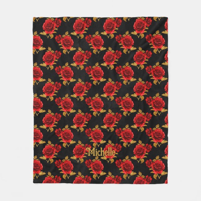 Velo Cobertor de Fleece Floral Gótico (Frente)