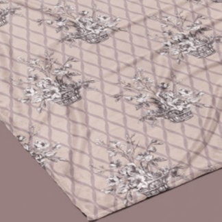 Velo Cobertor de Fleece Floral Vintage em Bege Rosa