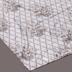 Velo Cobertor de Fleece Floral Vintage em Marfim Macio
