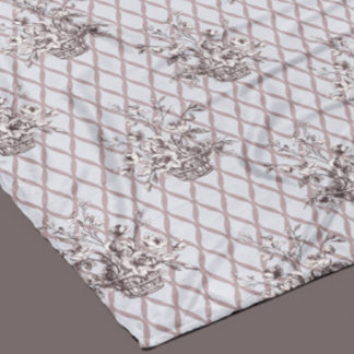 Velo Cobertor de Fleece Floral Vintage em Marfim Macio