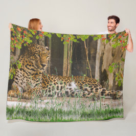 Velo Cobertor de Fleece Gato Leopardo Animal (150 cm X