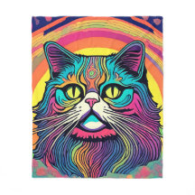 Cobertor de Fleece Gato Zen Moderno
