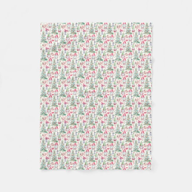 Velo Cobertor de Fleece Gnomos de Natal Aconchegante (Frente)