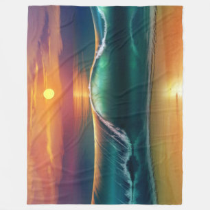 Velo Cobertor de Fleece Golden Horizon Wave