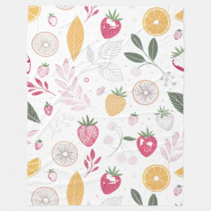 Velo Cobertor de Fleece Grande com Estampa de Frutas – 