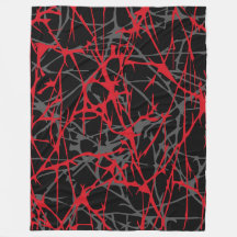 Cobertor de Fleece Grande, moderno, abstrato, verm