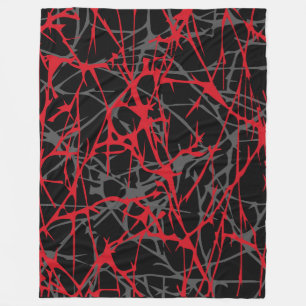 Velo Cobertor de Fleece Grande, moderno, abstrato, verm