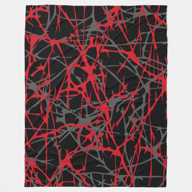 Velo Cobertor de Fleece Grande, moderno, abstrato, verm (Frente)