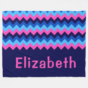 Velo Cobertor de Fleece Grande Monograma Chevron Rosa A