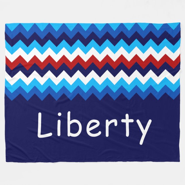 Velo Cobertor de Fleece Grande Personalizado Chevron Az (Frente (Horizontal))