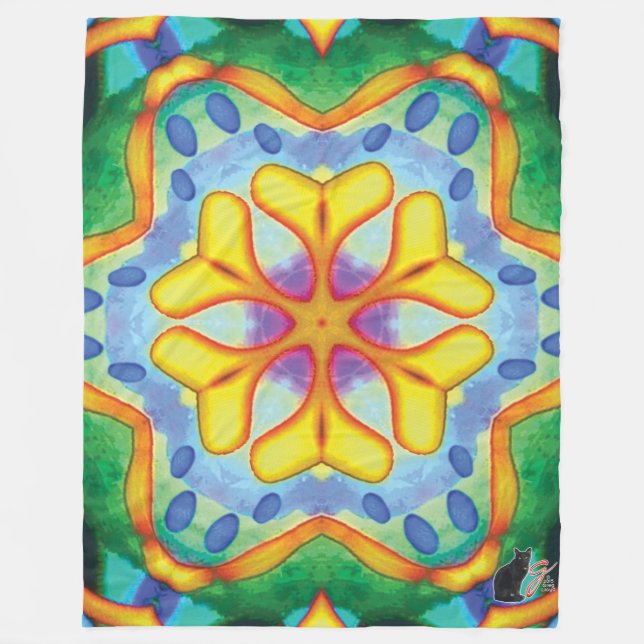 Velo Cobertor de Fleece Helios Kaleidoscópio (Frente)