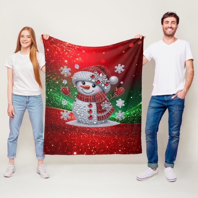 Velo Cobertor de Fleece Homem de Neve com Rhinestones (In Situ)