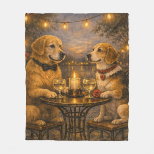 Velo Cobertor de Fleece Jantar de Cachorro Romântico