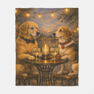 Velo Cobertor de Fleece Jantar de Cachorro Romântico