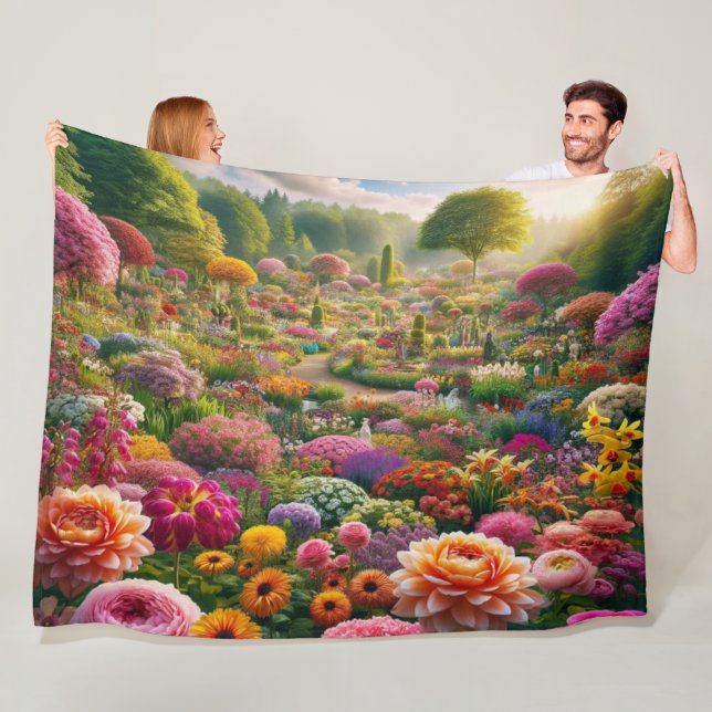 Velo Cobertor de Fleece Jardim de Flores Fantasia (In Situ)