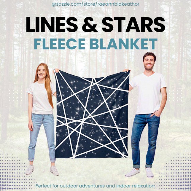 Velo Cobertor de Fleece Linhas e Estrelas (Criador carregado)