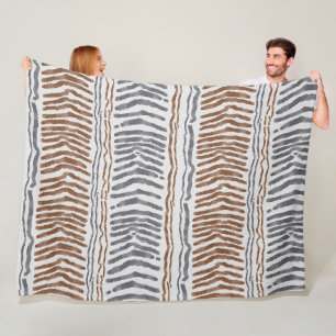 Velo Cobertor de Fleece Listrado Tribal Boho