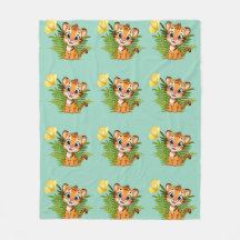 Cobertor de Fleece Little Tiger & Butterfly