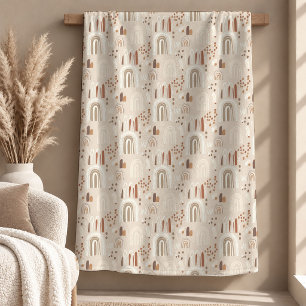 Velo Cobertor de Fleece Luxo Marfim Neutro Boho Design