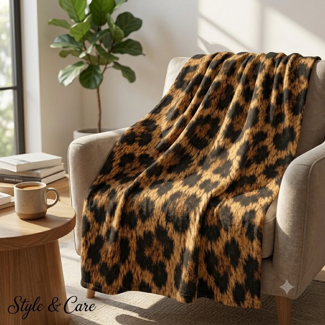 Velo Cobertor de Fleece Macio com Estampa de Leopardo n (Trendy Leopard Pattern Soft Fleece Blanket Home)