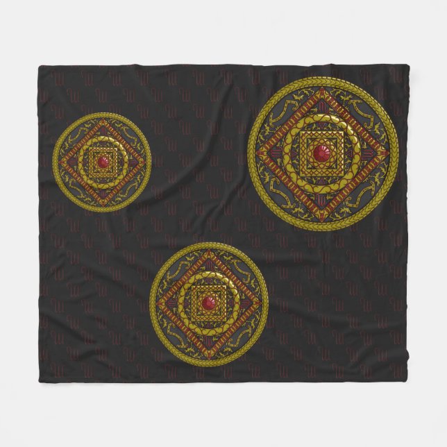 Velo Cobertor de Fleece Mandala de Escorpião (Frente (Horizontal))