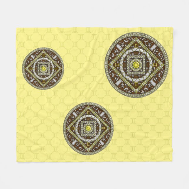 Velo Cobertor de Fleece Mandala de Gêmeos (Frente (Horizontal))