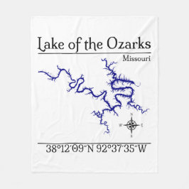Velo Cobertor de Fleece Mapa do Lago dos Ozarks Missour