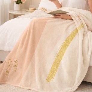 Velo Cobertor de Fleece Marfim Bege Dourado
