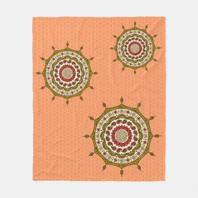 Velo Cobertor de Fleece Mehndi Fantasy Gold (Frente)