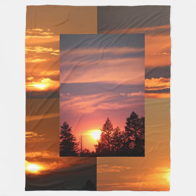 Velo Cobertor de Fleece Montana Sky Sunsets 60 x 80 (Frente)